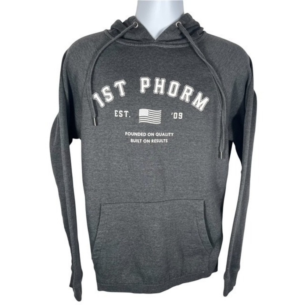 1st Phorm Womens Sz M Founded Hoodie Gray Gym Sports Workout Supplements-1582